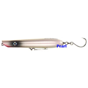 247 Lures Fish Stick Round-Bottom Pencil Popper Fishing Lure - Pearl White