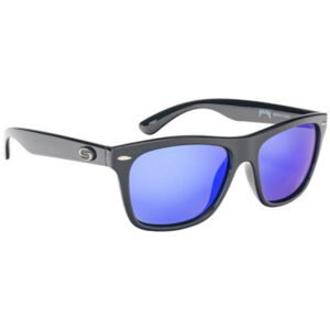 Strike King SK Plus Cash Sunglasses - Shiny Black/Blue Mirror