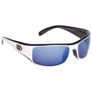 Strike King S11 Okeechobee Sunglasses - White Black/Blue Mirror