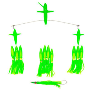 Chatter Lures 19" Side Tracker with 9" Floating Bulb Squid - Green