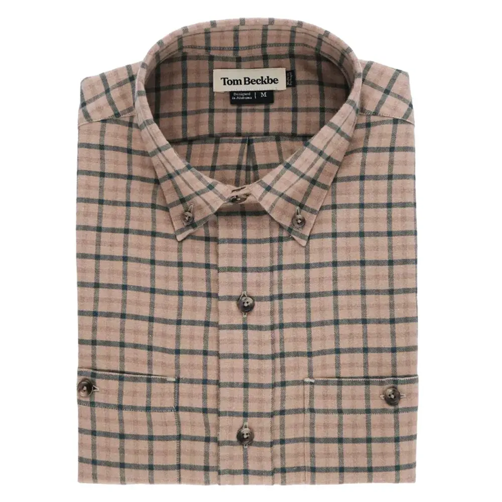 Tom Beckbe Dixon Brushed Cotton Twill Shirt Evergreen Heather 1 Tom Beckbe Dixon Brushed Cotton Twill Shirt Evergreen Heather