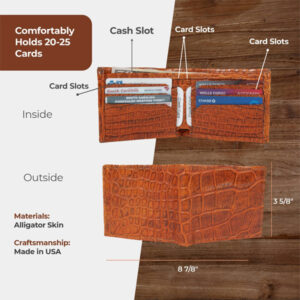 Southern Trapper GATOR BI-OLD WALLET BROWN