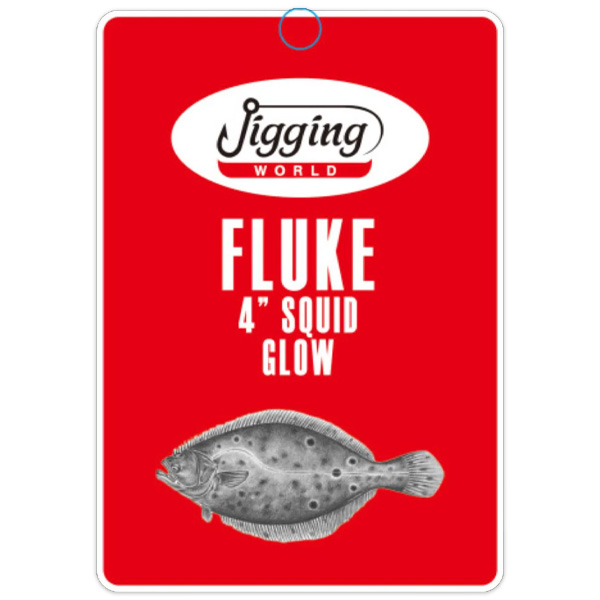 Jigging World Fluke Rig With Squid Teaser Lure - Glow 1 Jigging World Fluke Rig with Squid Teaser Lure - Glow