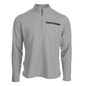 TOM BECKBE TUCKER FLEECE QUARTER ZIP BLUE GREY