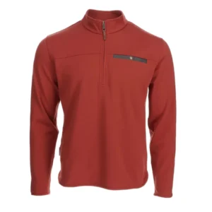 TOM BECKBE TUCKER Fleece Quarter Zip RED OCHRE
