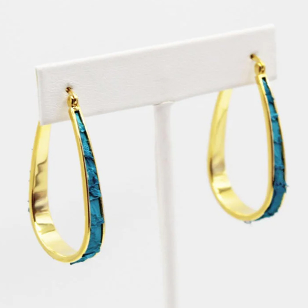 Teal Heron Savannah Earrings Aqua Sea Bass Gold 1 Teal Heron SAVANNAH EARRINGS AQUA SEA BASS GOLD