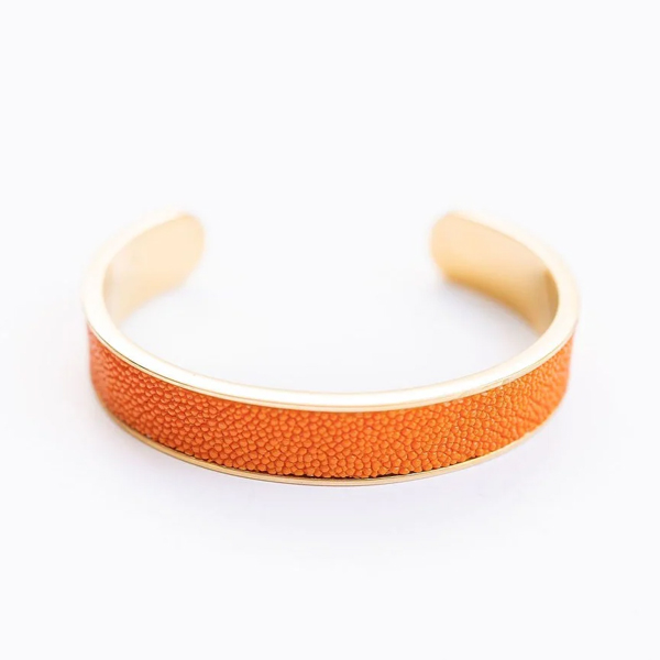 Teal Heron May River Cuff Orange Stingray Gold 1 TEAL HERON MAY RIVER CUFF ORANGE STINGRAY GOLD