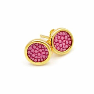 Teal Heron EDSTO Earrings PINK Stingray Gold