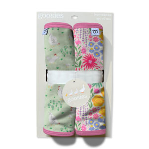 Goosies Burp Cloth Set - Spring Chickens