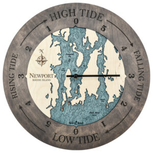 Sea and Soul Charts Newport Rhode Island Tide Clock - Driftwood Gray
