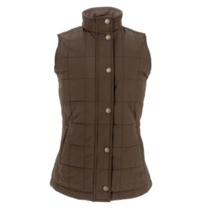 TOM BECKBE WOMEN'S TYLER QUILTED VEST RYE BROWN