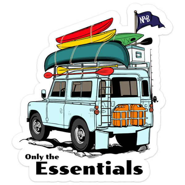 National Parks And Beyond Only The Essentials Blue Vehicle Vinyl Sticker, Small 1 National Parks and Beyond Only the Essentials Blue Vehicle Vinyl Sticker