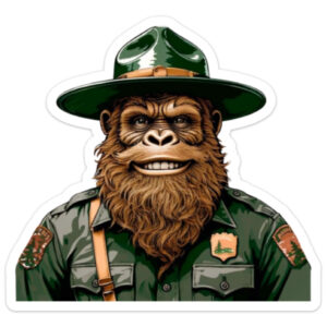 National Parks and Beyond Happy Park Ranger Sasquatch Bigfoot Vinyl Sticker