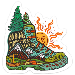 Sticker Art Hiking Makes Me Happy Sticker