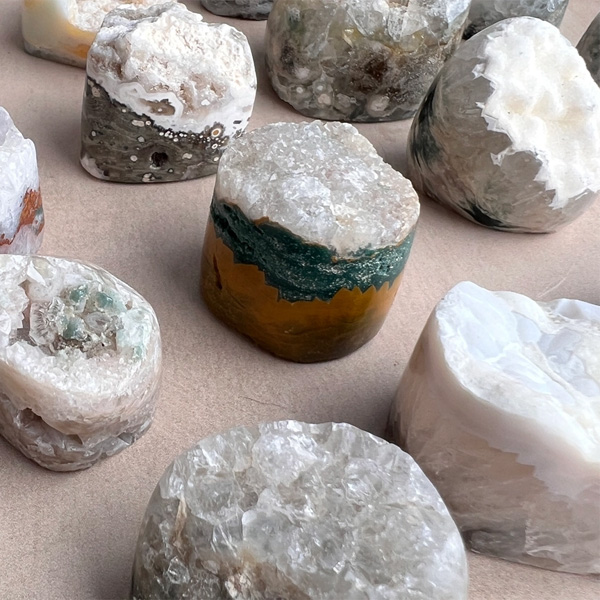 Terra Dawn Minerals Ocean Jasper Mixed Vein Druzy Cores 1 Terra Dawn Minerals Ocean Jasper Mixed Vein Druzy Core