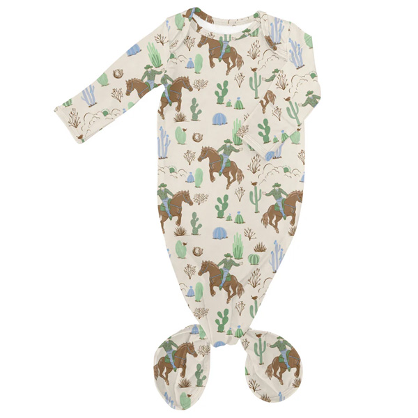 Goosies Knotted Infant Gown - Saddle Up, Cowboy! 1 Goosies Knotted Infant Gown - Saddle Up, Cowboy!