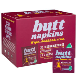 Butt Napkins Extra Large Flushable Wipes, 30pk - Running