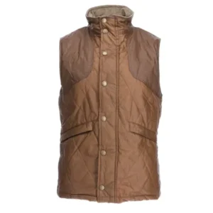 TOM BECKBE PADDOCK QUILTED VEST TOBACCO
