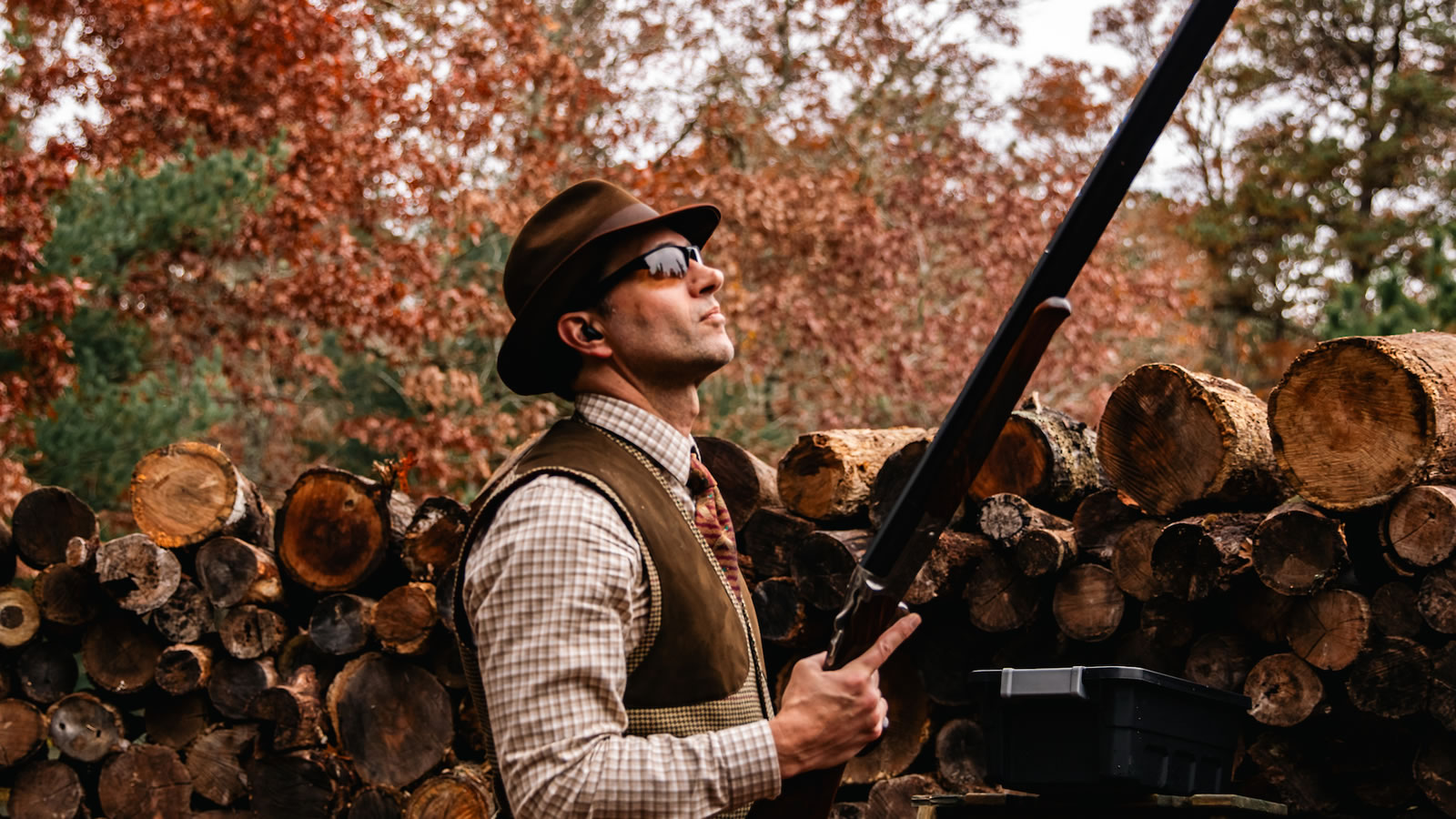 A gun mounts a fine over/under on the course