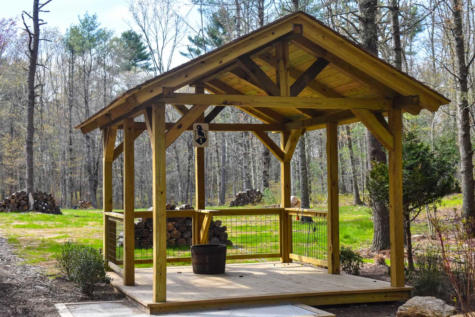 Station 1 — covered pavilion stand